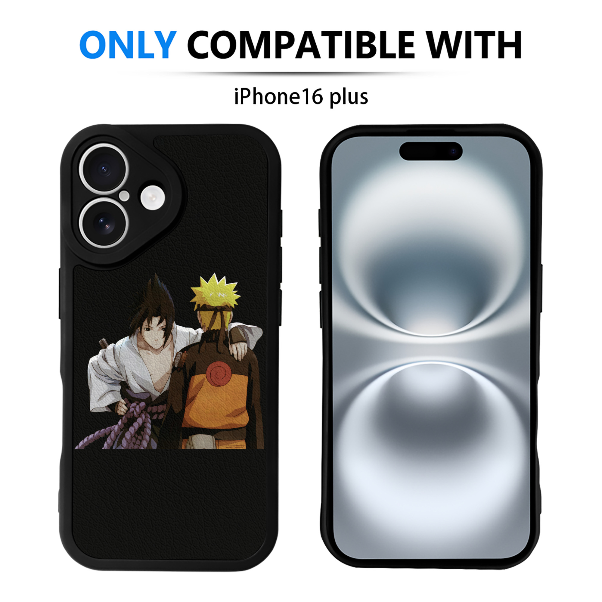 （画像用） NARUTO -ナルト- うちは サスケ Uchiha Sasuke 【iPhone 16シリーズ対応】シリコンスマホケース（レザー調） 材質：シリコン